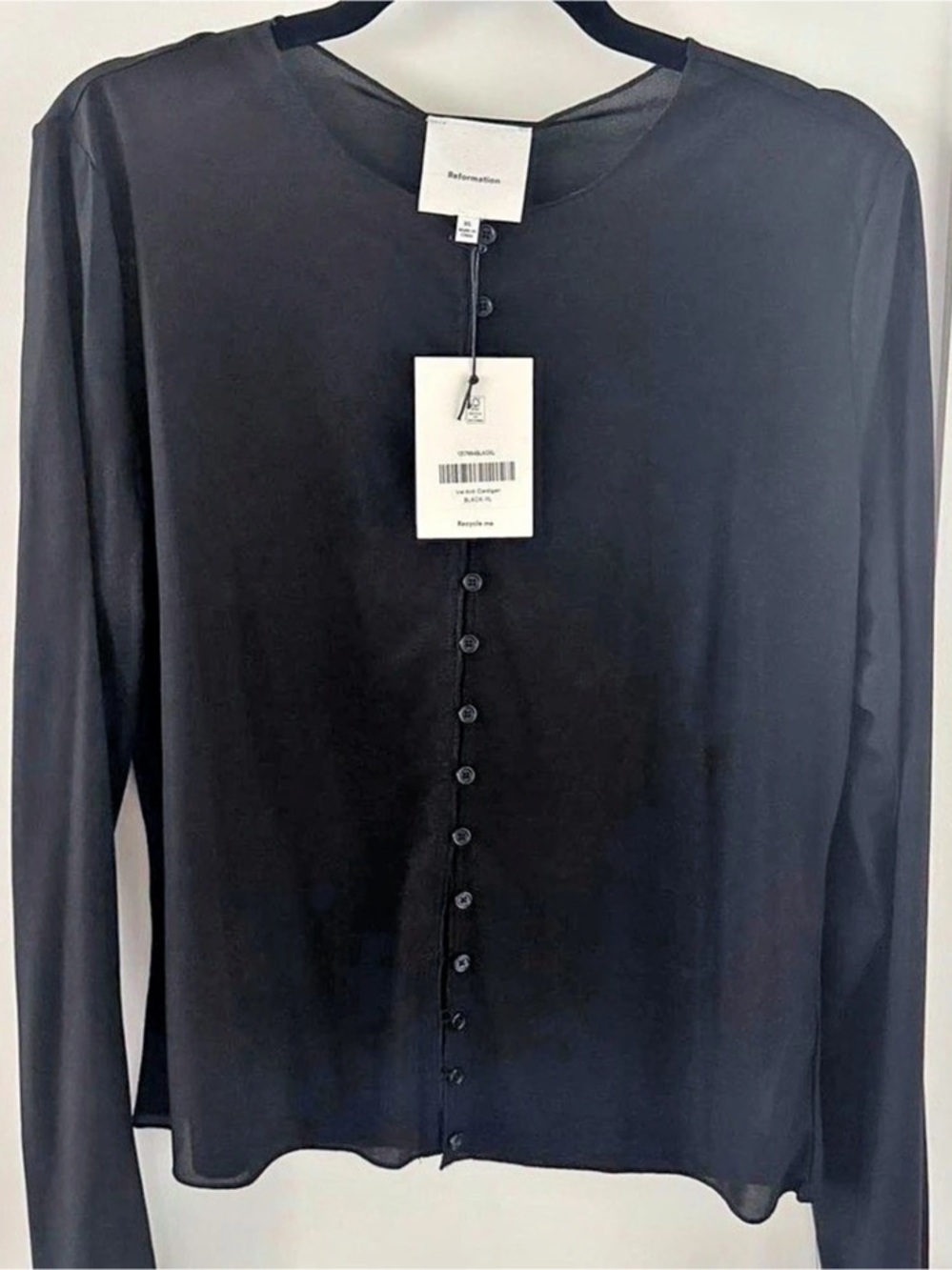 Reformation Ike Knit Cardigan Black